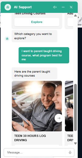 A program recommendation presented as cards the visitor can scroll.